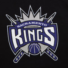 Sacramento Kings Chainstitch Applique Vintage Heavyweight Pullover Hoodie Black - Mitchell & Ness