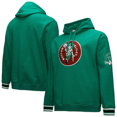 Boston Celtics Chainstitch Applique Vintage Heavyweight Pullover Hoodie Kelly Green - Mitchell & Ness