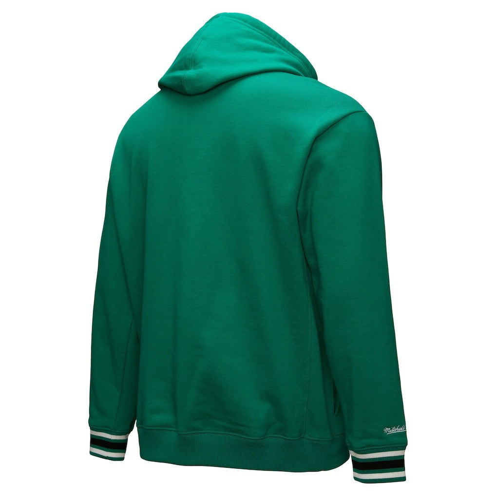 Boston Celtics Chainstitch Applique Vintage Heavyweight Pullover Hoodie Kelly Green - Mitchell & Ness