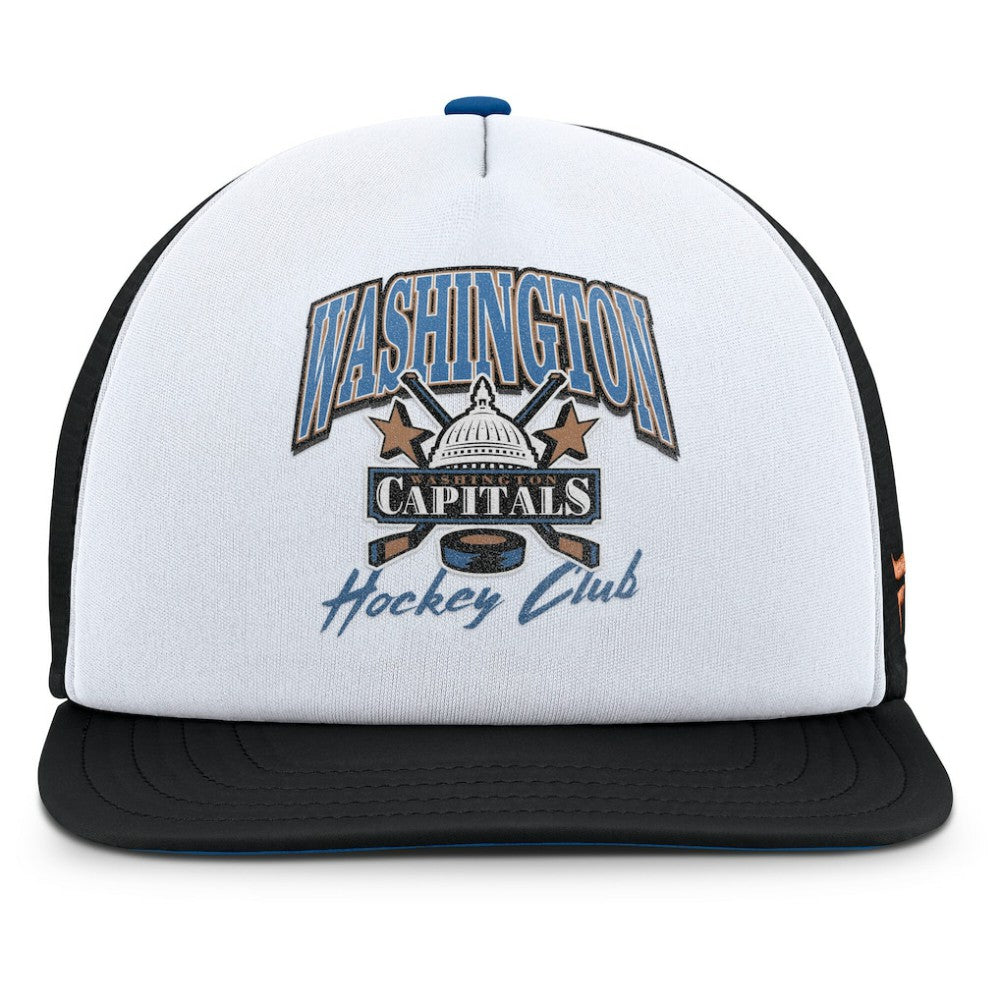 Washington Capitals Fanatics Decades Collection Foam Front Snapback Hat - White/Black | US 202097331