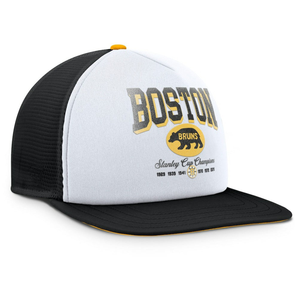 Boston Bruins Fanatics Decades Collection Foam Front Snapback Hat - White/Black | US 202097333