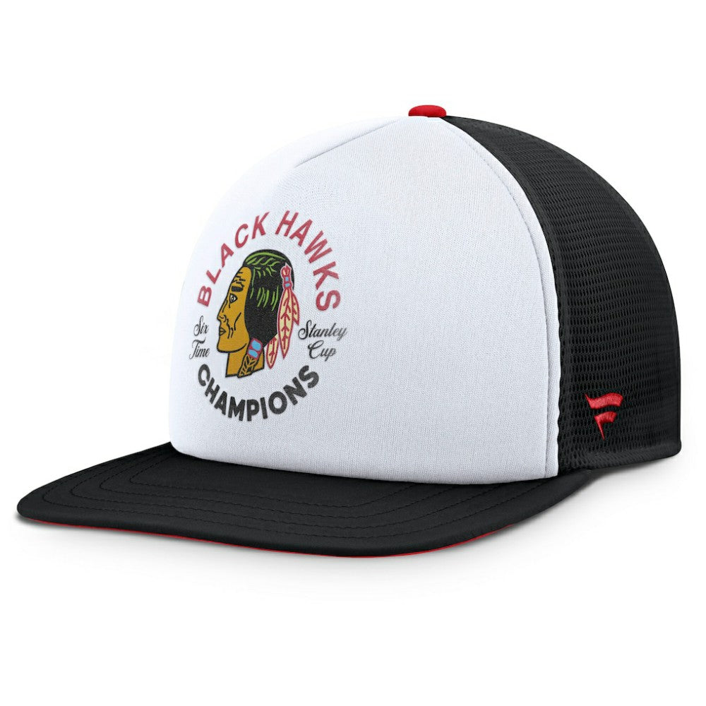Chicago Blackhawks Fanatics Decades Collection Foam Front Snapback Hat - White/Black | US 202097334