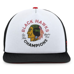 Chicago Blackhawks Fanatics Decades Collection Foam Front Snapback Hat - White/Black | US 202097334