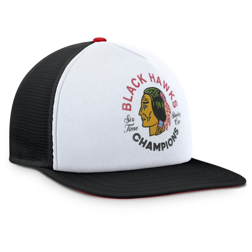 Chicago Blackhawks Fanatics Decades Collection Foam Front Snapback Hat - White/Black | US 202097334