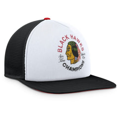 Chicago Blackhawks Fanatics Decades Collection Foam Front Snapback Hat - White/Black | US 202097334