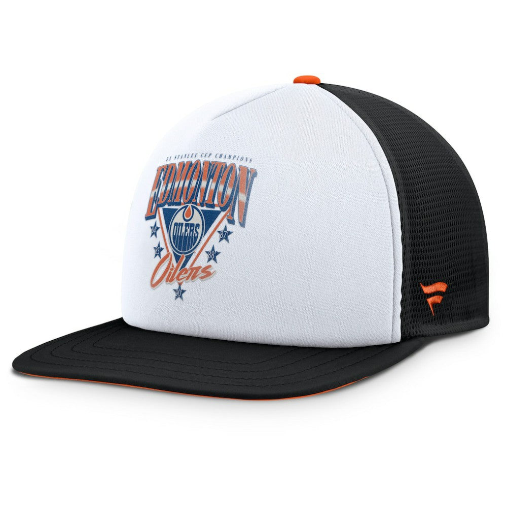 Edmonton Oilers Fanatics Decades Collection Foam Front Snapback Hat - White/Black | US 202097336