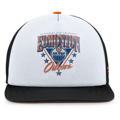 Edmonton Oilers Fanatics Decades Collection Foam Front Snapback Hat - White/Black | US 202097336