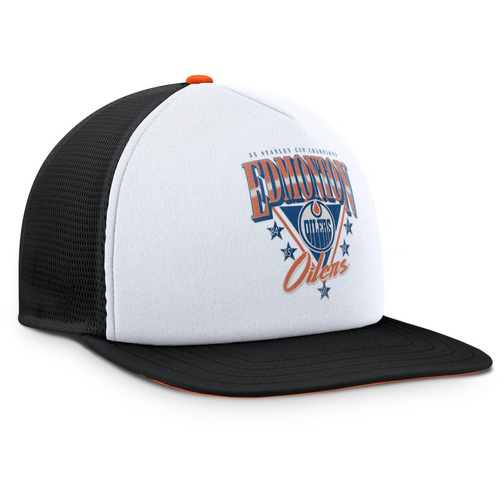 Edmonton Oilers Fanatics Decades Collection Foam Front Snapback Hat - White/Black | US 202097336