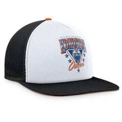 Edmonton Oilers Fanatics Decades Collection Foam Front Snapback Hat - White/Black | US 202097336