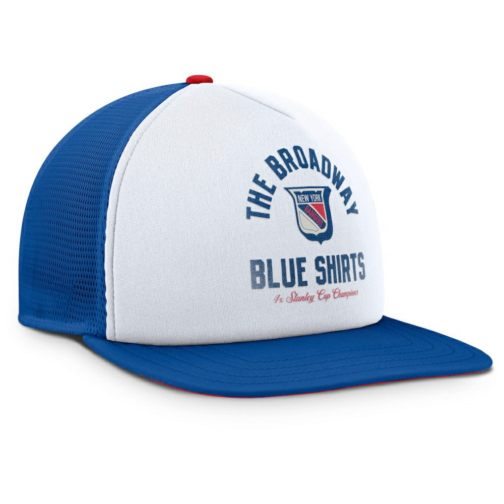 New York Rangers Fanatics Decades Collection Foam Front Snapback Hat - White/Royal | US 202097337