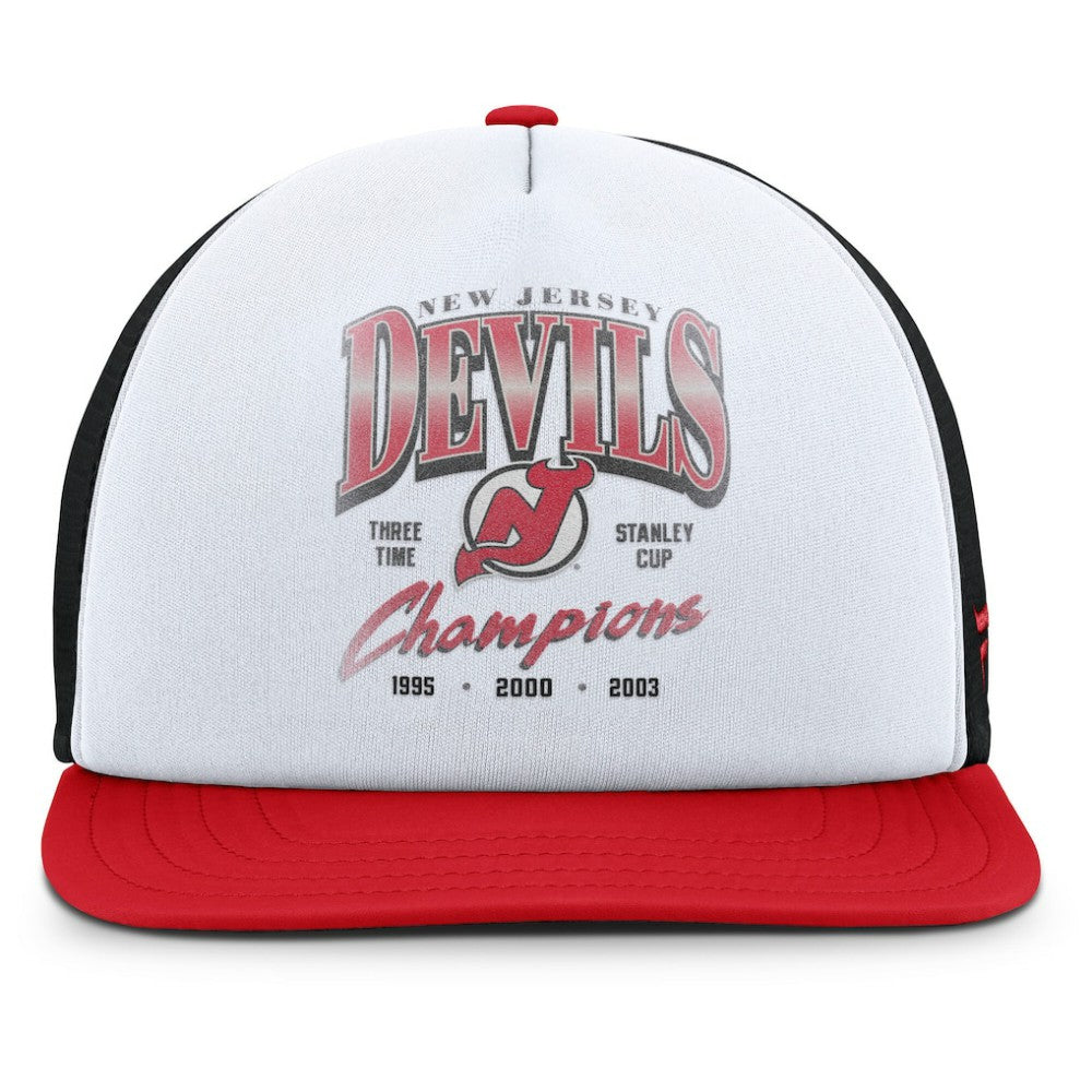 New Jersey Devils Fanatics Decades Collection Foam Front Snapback Hat - White/Red | US 202097341
