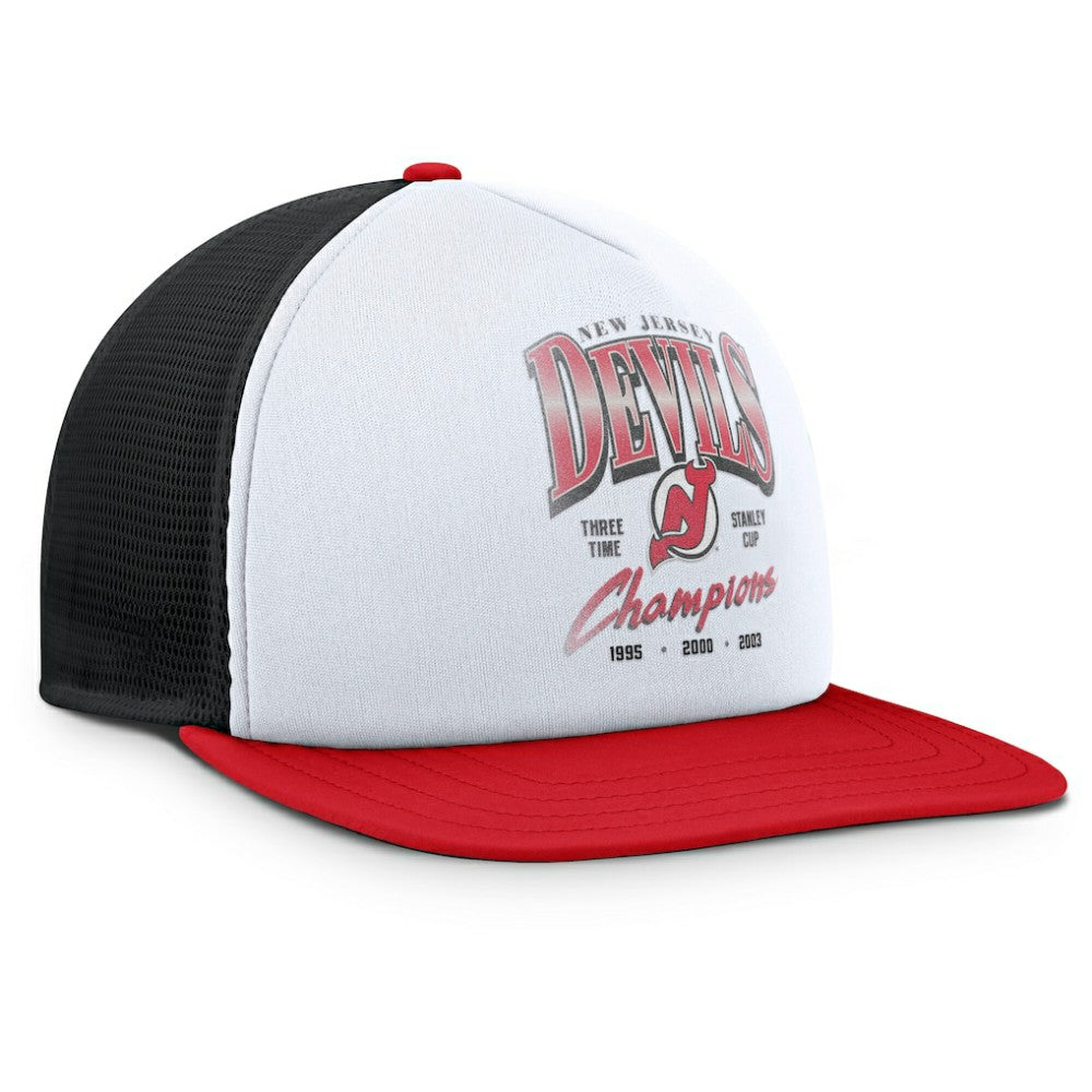 New Jersey Devils Fanatics Decades Collection Foam Front Snapback Hat - White/Red | US 202097341