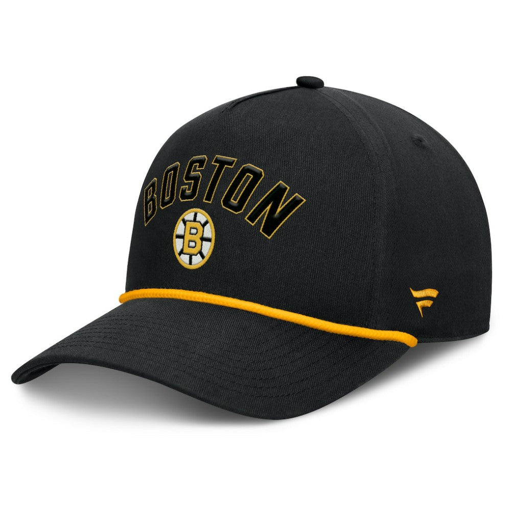 Boston Bruins Fanatics Decades Collection A-Frame Rope Adjustable Hat - Black | US 202097344