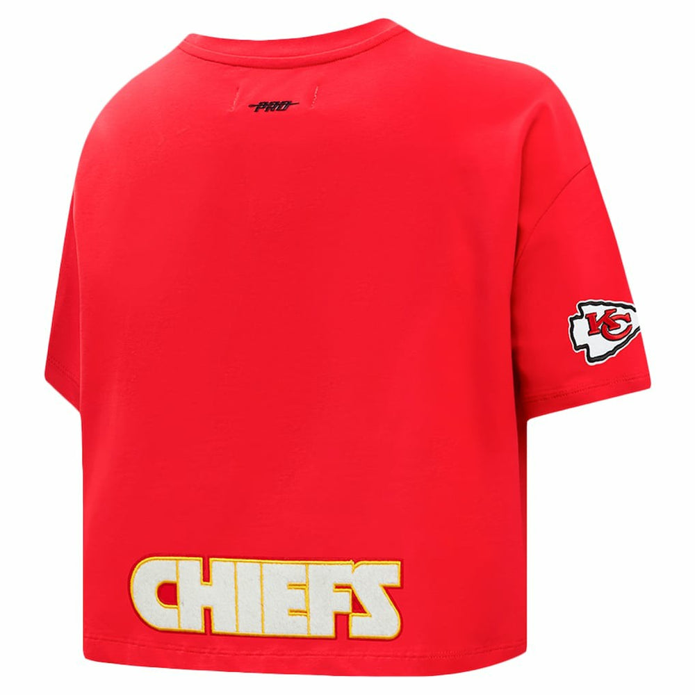 Travis Kelce Kansas City Chiefs Pro Standard Women's Player Name & Number Cropped Boxy T-Shirt - Red T-shirts