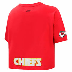 Travis Kelce Kansas City Chiefs Pro Standard Women's Player Name & Number Cropped Boxy T-Shirt - Red T-shirts