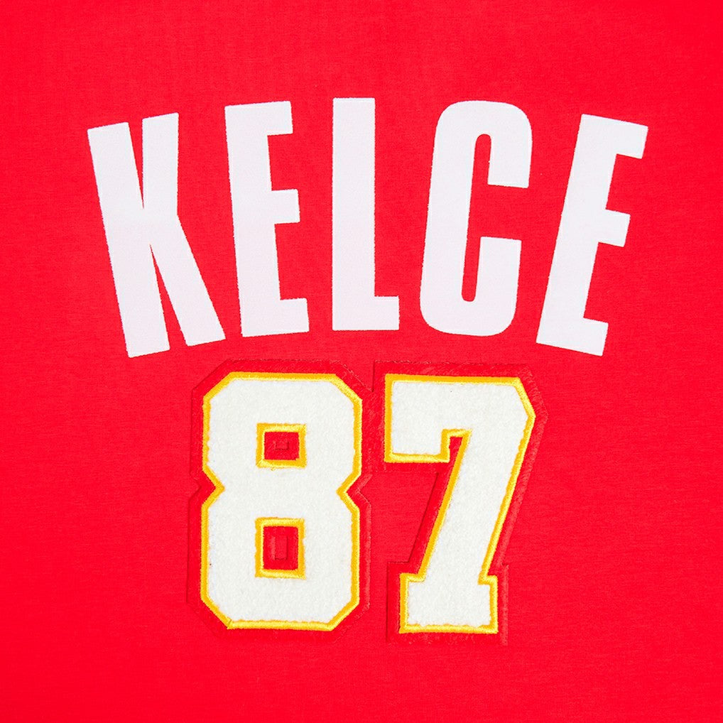 Travis Kelce Kansas City Chiefs Pro Standard Women's Player Name & Number Cropped Boxy T-Shirt - Red T-shirts