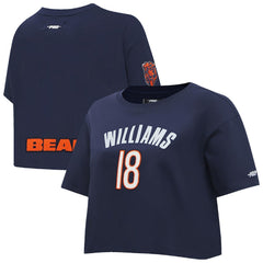 Caleb Williams Chicago Bears Pro Standard Women's Player Name & Number Cropped Boxy T-Shirt - Navy T-shirts