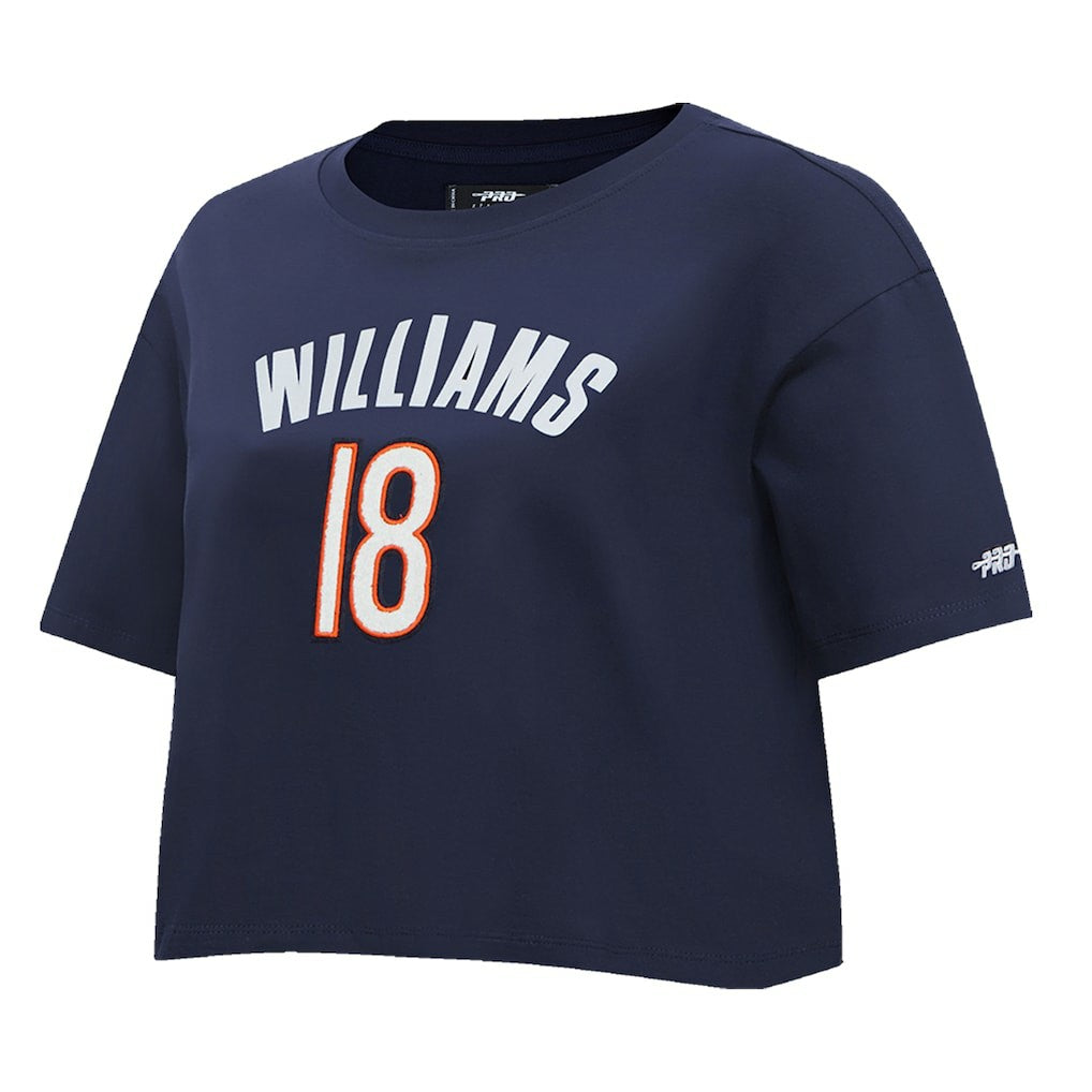 Caleb Williams Chicago Bears Pro Standard Women's Player Name & Number Cropped Boxy T-Shirt - Navy T-shirts