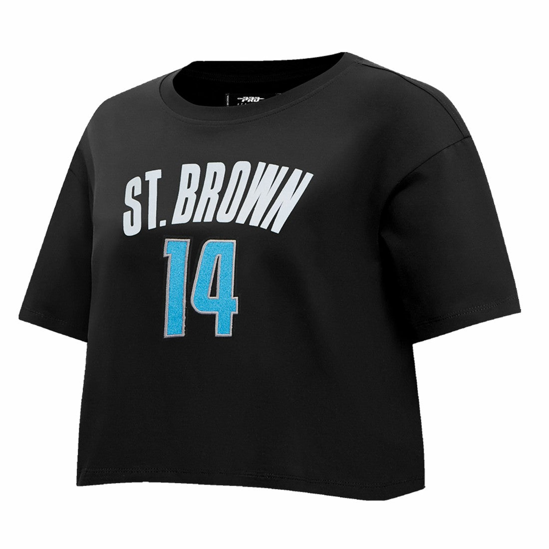 Amon-Ra St. Brown Detroit Lions Pro Standard Women's Player Name & Number Cropped Boxy T-Shirt - Black T-shirts