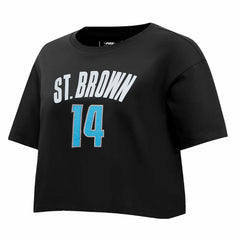 Amon-Ra St. Brown Detroit Lions Pro Standard Women's Player Name & Number Cropped Boxy T-Shirt - Black T-shirts