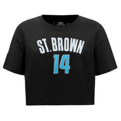Amon-Ra St. Brown Detroit Lions Pro Standard Women's Player Name & Number Cropped Boxy T-Shirt - Black T-shirts