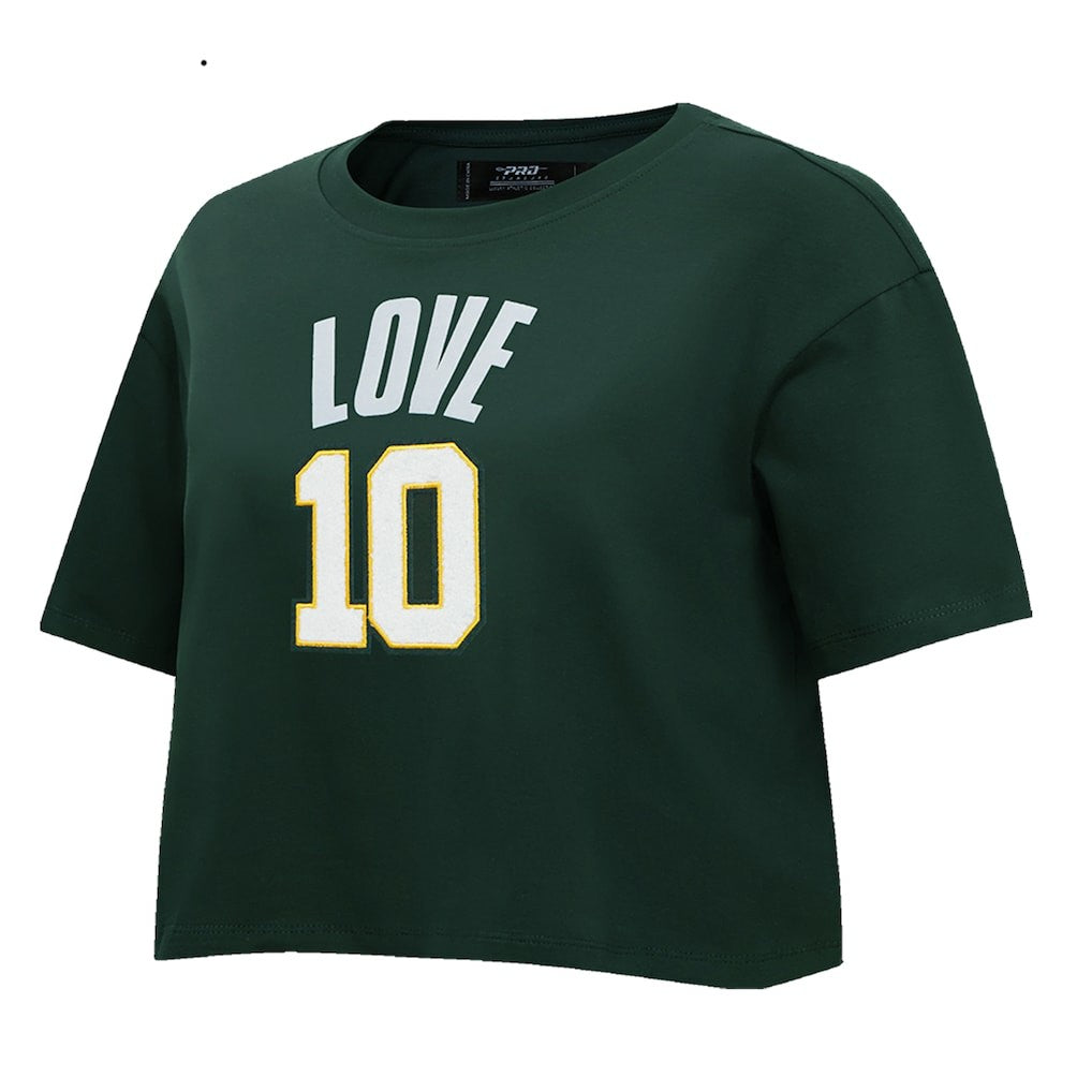 Jordan Love Green Bay Packers Pro Standard Women's Player Name & Number Cropped Boxy T-Shirt - Green T-shirts