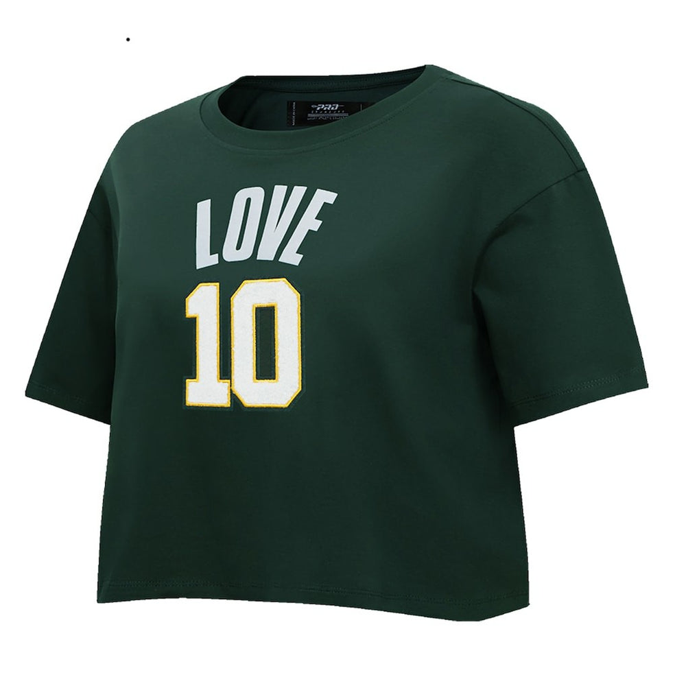Jordan Love Green Bay Packers Pro Standard Women's Player Name & Number Cropped Boxy T-Shirt - Green T-shirts