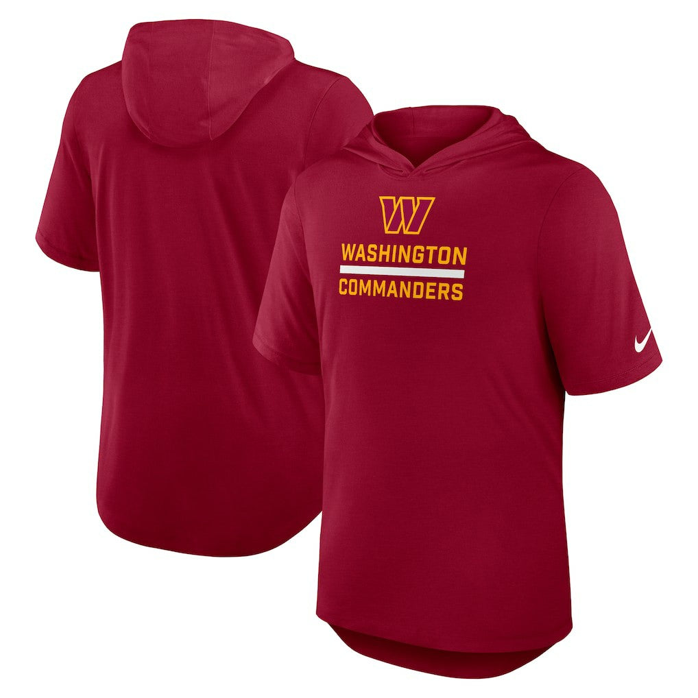 Washington Commanders Lockup Tri-Blend Hoodie T-Shirt - Burgundy Hoodies