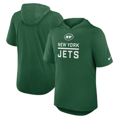 New York Jets Lockup Tri-Blend Hoodie T-Shirt - Green Hoodies