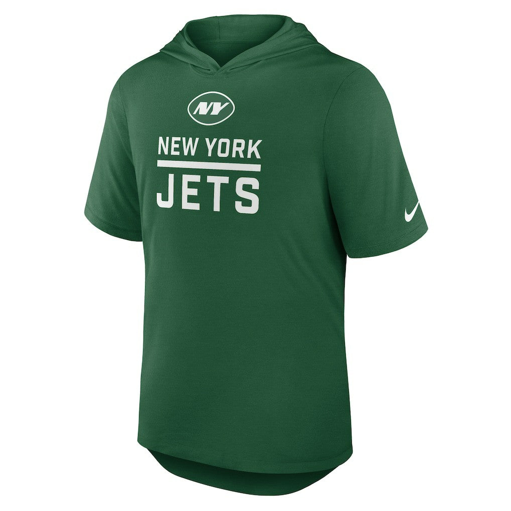 New York Jets Lockup Tri-Blend Hoodie T-Shirt - Green Hoodies