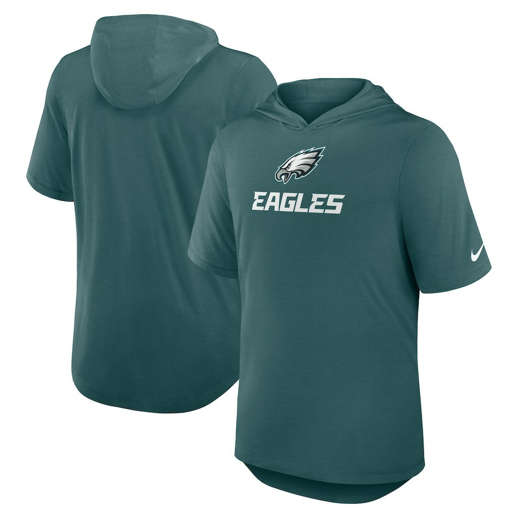 Philadelphia Eagles Lockup Tri-Blend Hoodie T-Shirt - Midnight Green Hoodies