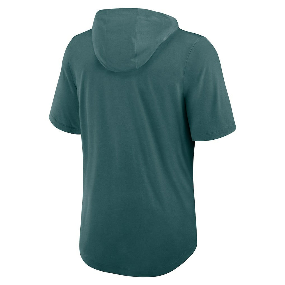 Philadelphia Eagles Lockup Tri-Blend Hoodie T-Shirt - Midnight Green Hoodies