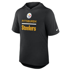 Pittsburgh Steelers Lockup Tri-Blend Hoodie T-Shirt - Black Hoodies