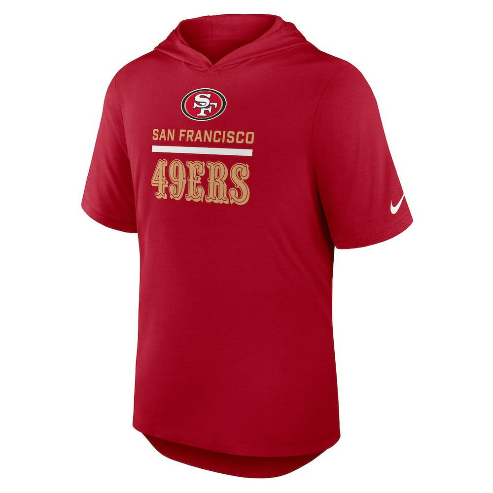 San Francisco 49ers Lockup Tri-Blend Hoodie T-Shirt - Scarlet Hoodies