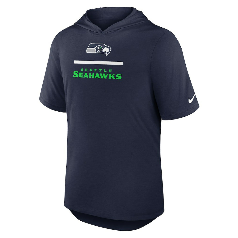 Seattle Seahawks Lockup Tri-Blend Hoodie T-Shirt - College Navy Hoodies