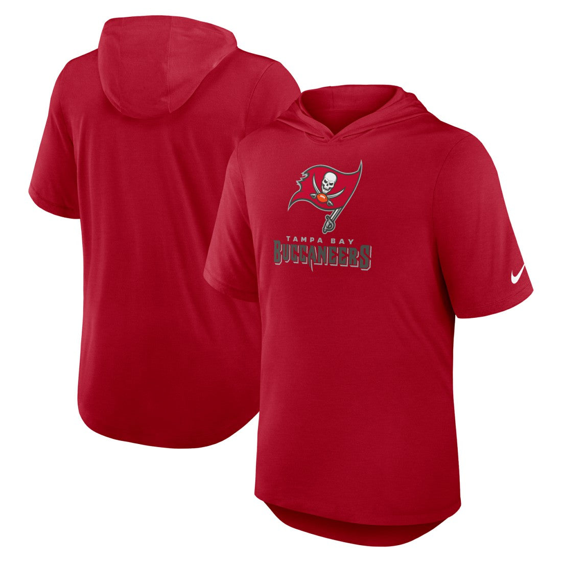 Tampa Bay Buccaneers Lockup Tri-Blend Hoodie T-Shirt - Red Hoodies
