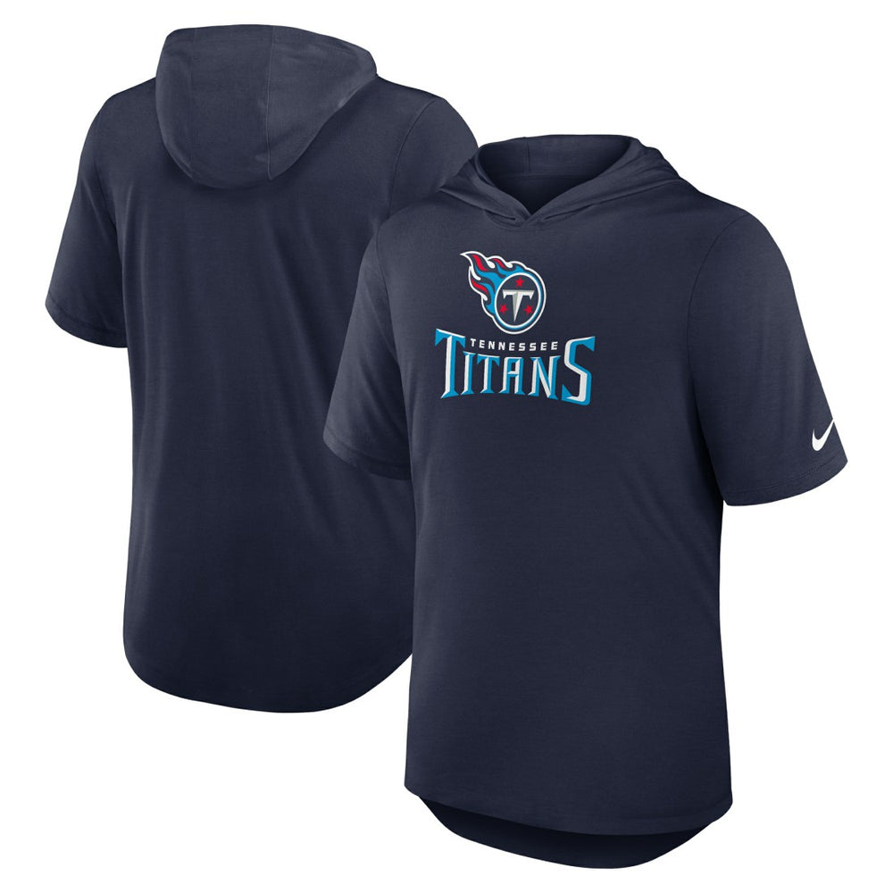 Tennessee Titans Lockup Tri-Blend Hoodie T-Shirt - Navy Hoodies