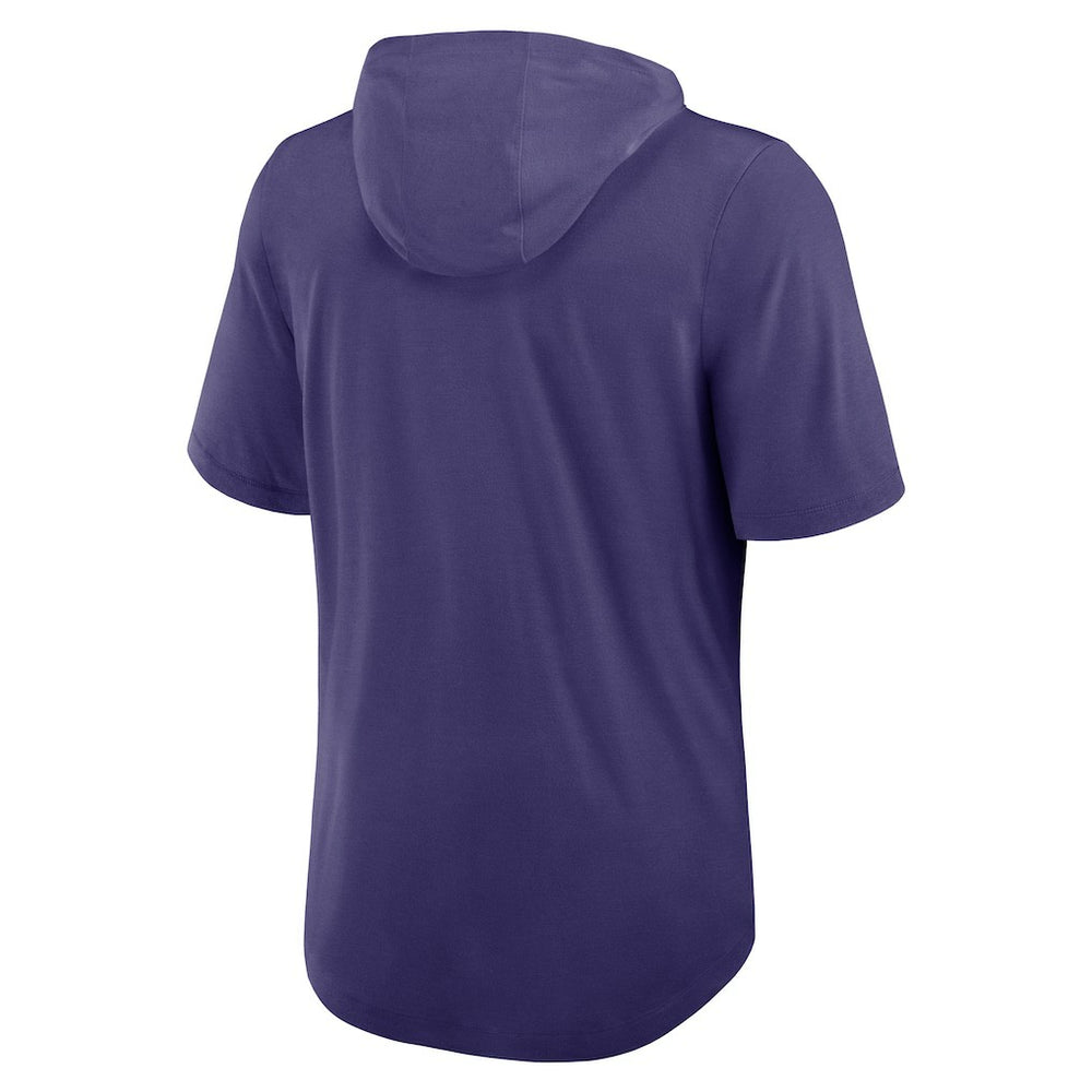 Baltimore Ravens Lockup Tri-Blend Hoodie T-Shirt - Purple Hoodies