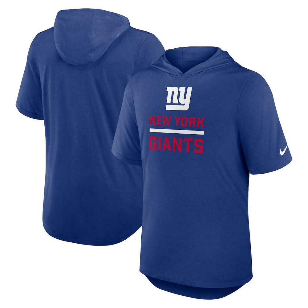 New York Giants Lockup Tri-Blend Hoodie T-Shirt - Royal Hoodies