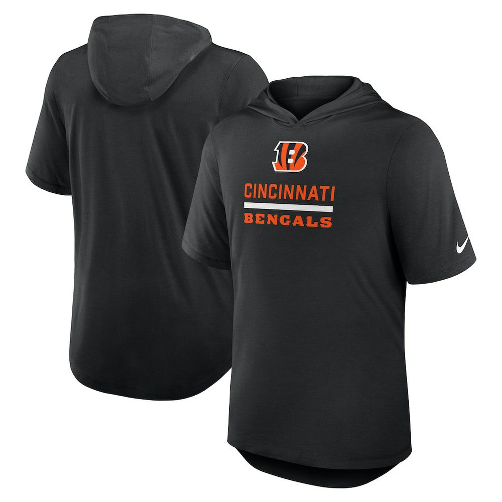 Cincinnati Bengals Lockup Tri-Blend Hoodie T-Shirt - Black Hoodies
