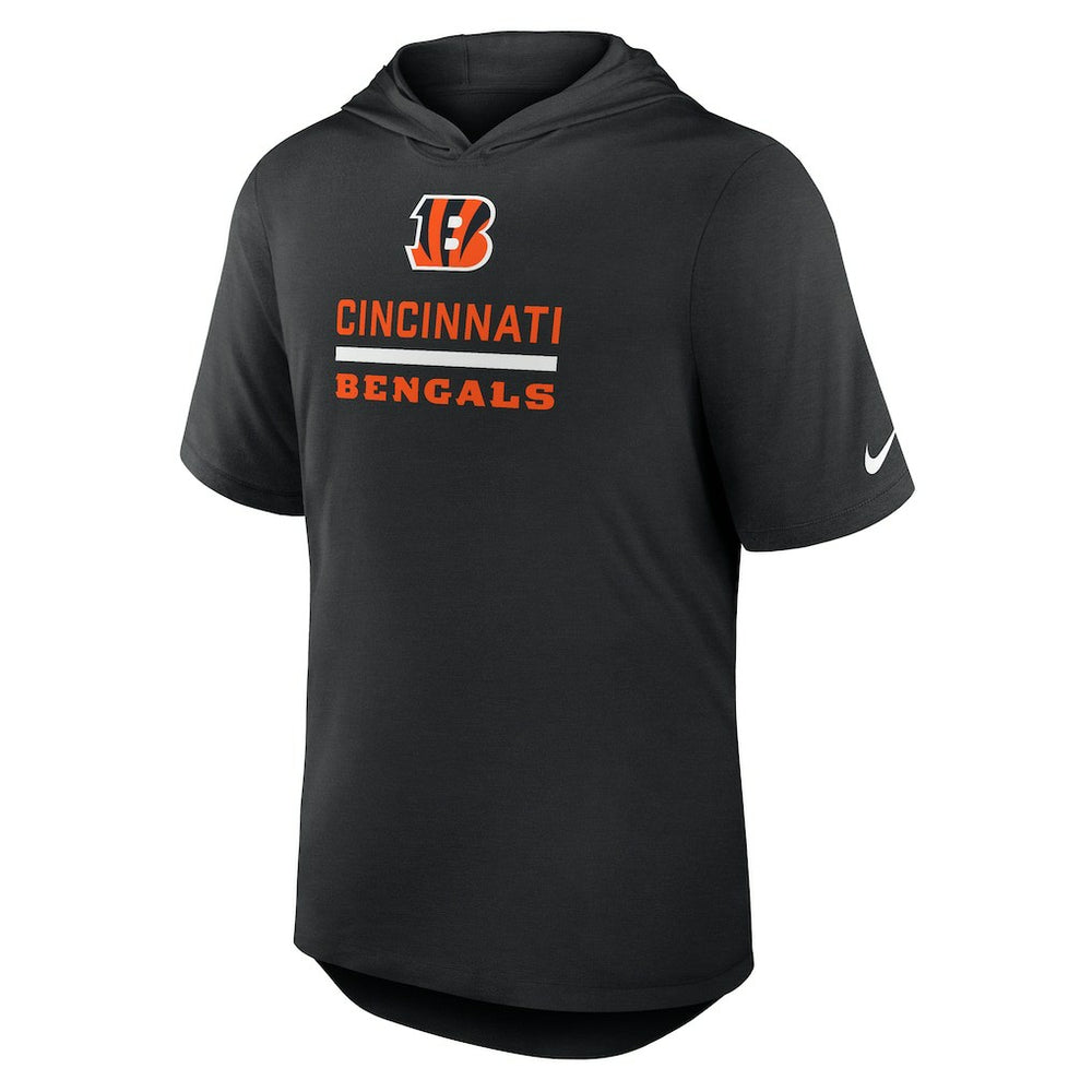 Cincinnati Bengals Lockup Tri-Blend Hoodie T-Shirt - Black Hoodies