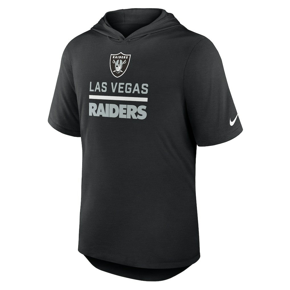 Las Vegas Raiders Lockup Tri-Blend Hoodie T-Shirt - Black Hoodies