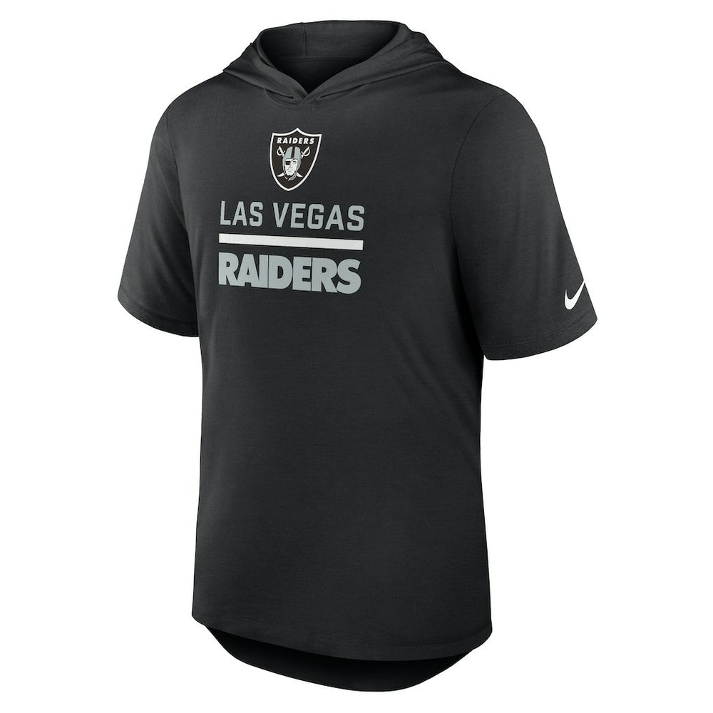Las Vegas Raiders Lockup Tri-Blend Hoodie T-Shirt - Black Hoodies