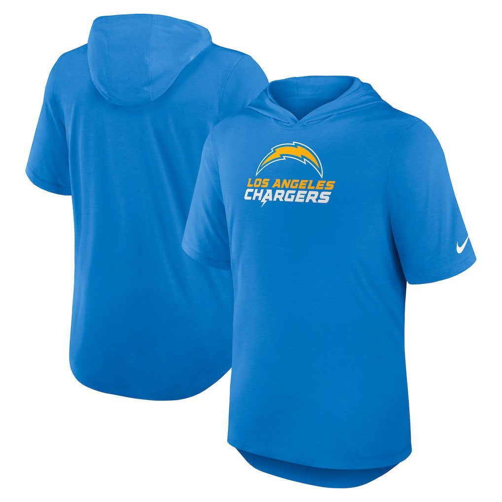 Los Angeles Chargers Lockup Tri-Blend Hoodie T-Shirt - Powder Blue Hoodies