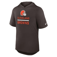 Cleveland Browns Lockup Tri-Blend Hoodie T-Shirt - Brown Hoodies