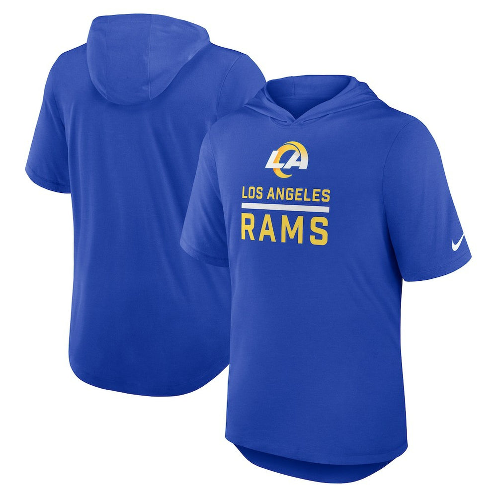 Los Angeles Rams Lockup Tri-Blend Hoodie T-Shirt - Royal Hoodies