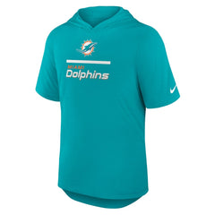 Miami Dolphins Lockup Tri-Blend Hoodie T-Shirt - Aqua Hoodies