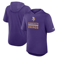 Minnesota Vikings Lockup Tri-Blend Hoodie T-Shirt - Purple Hoodies