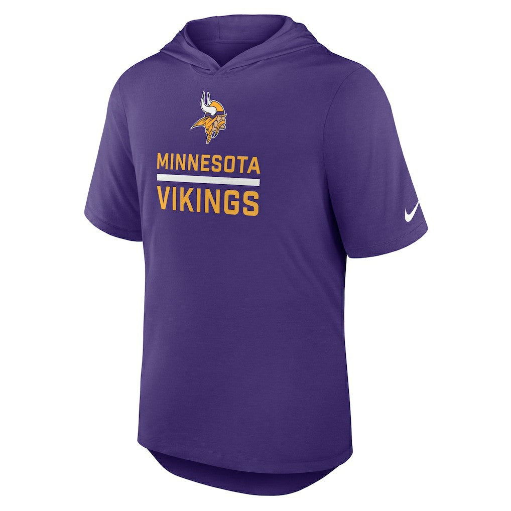 Minnesota Vikings Lockup Tri-Blend Hoodie T-Shirt - Purple Hoodies