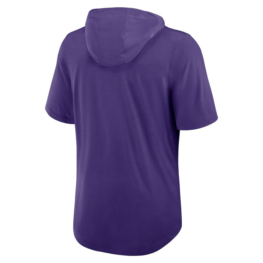 Minnesota Vikings Lockup Tri-Blend Hoodie T-Shirt - Purple Hoodies